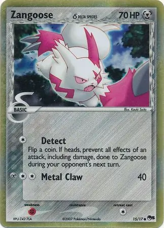 Zangoose Pokemon card from Pop Series 5