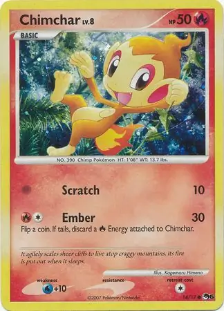 Chimchar Pokemon card from Pop Series 6