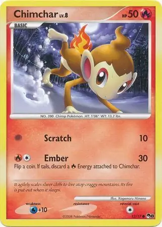 Chimchar Pokemon card from Pop Series 8