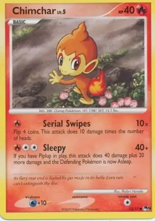 Chimchar Pokemon card from Pop Series 9