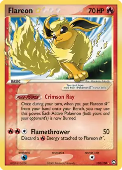 Flareon Gold Star Pokemon card from Power Keepers