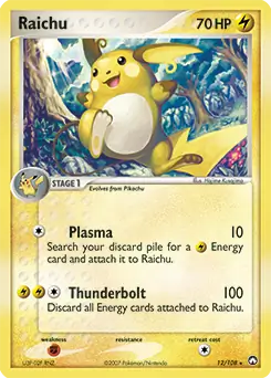 Raichu Holo Pokemon card from Power Keepers