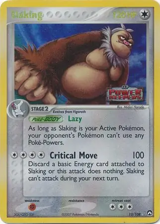 Slaking Reverse Holo Pokemon card from Power Keepers