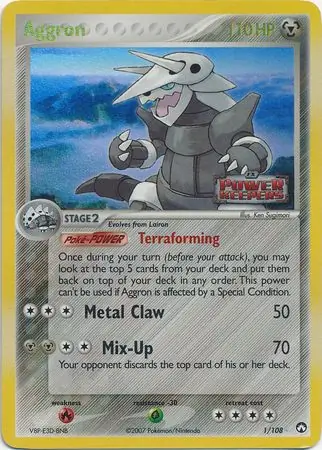Aggron Reverse Holo Pokemon card from Power Keepers