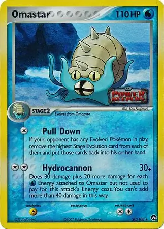 Omastar Reverse Holo Pokemon card from Power Keepers