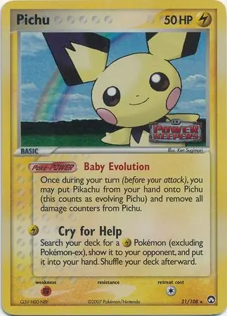 Pichu Reverse Holo Pokemon card from Power Keepers