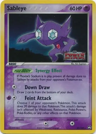 Sableye Reverse Holo Pokemon card from Power Keepers