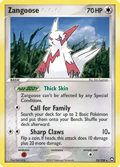 Zangoose Pokemon card from Power Keepers