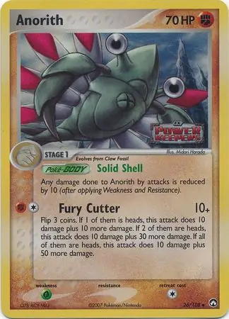 Anorith Reverse Holo Pokemon card from Power Keepers
