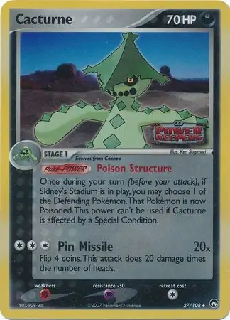Cacturne Reverse Holo Pokemon card from Power Keepers