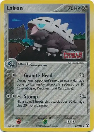 Lairon Reverse Holo Pokemon card from Power Keepers