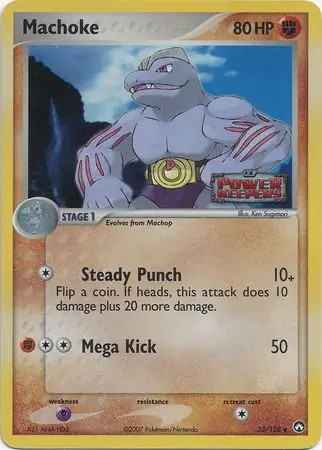 Machoke Reverse Holo Pokemon card from Power Keepers