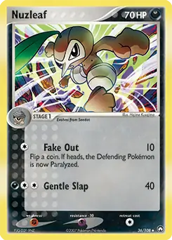 Nuzleaf Pokemon card from Power Keepers