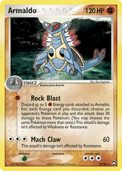 Armaldo Holo Pokemon card from Power Keepers