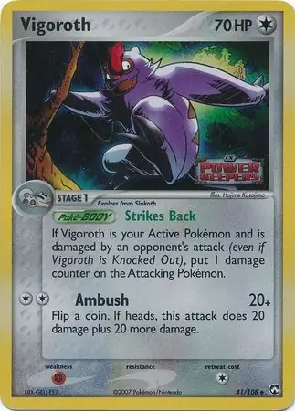 Vigoroth Reverse Holo Pokemon card from Power Keepers