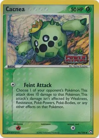 Cacnea Reverse Holo Pokemon card from Power Keepers