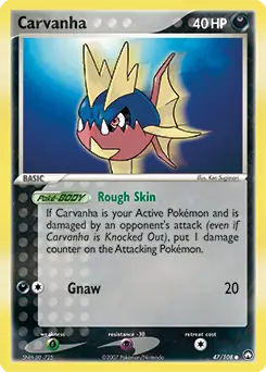 Carvanha Pokemon card from Power Keepers