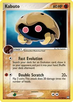Kabuto Pokemon card from Power Keepers