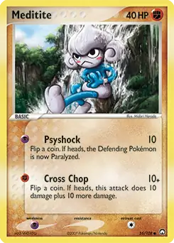 Meditite Pokemon card from Power Keepers