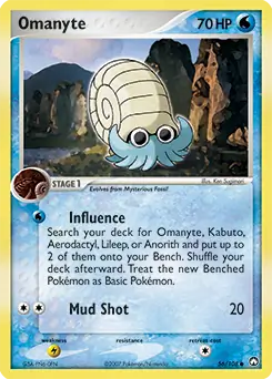 Omanyte Pokemon card from Power Keepers