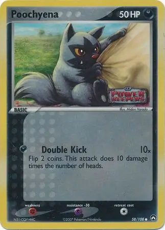 Poochyena Reverse Holo Pokemon card from Power Keepers