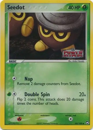 Seedot Reverse Holo Pokemon card from Power Keepers