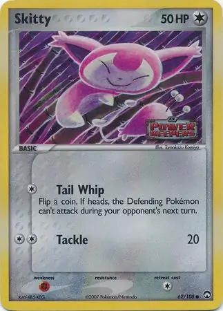 Skitty Reverse Holo Pokemon card from Power Keepers