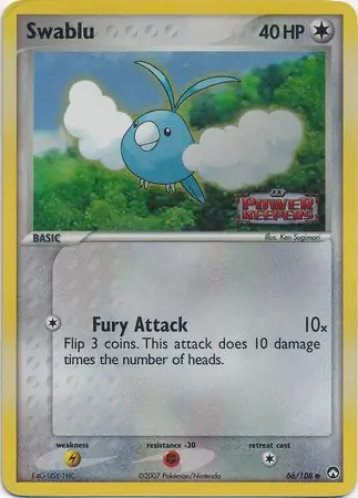 Swablu Reverse Holo Pokemon card from Power Keepers