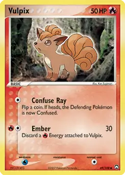 Vulpix Pokemon card from Power Keepers