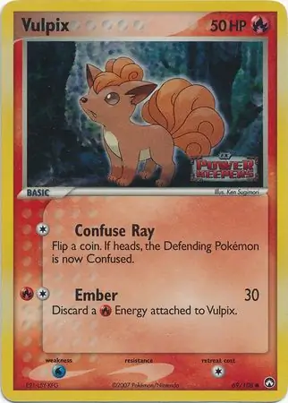 Vulpix Reverse Holo Pokemon card from Power Keepers