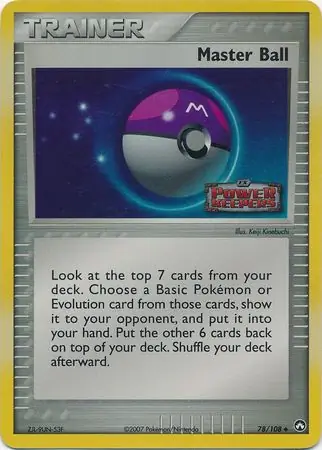 Master Ball Reverse Holo Pokemon card from Power Keepers