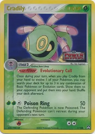 Cradily Reverse Holo Pokemon card from Power Keepers