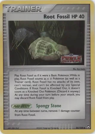 Root Fossil Reverse Holo Pokemon card from Power Keepers