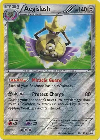 Aegislash Reverse Holo Pokemon card from Primal Clash