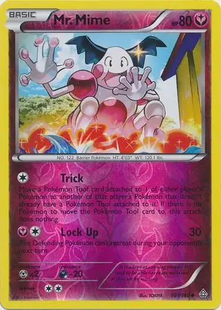 Mr. Mime Reverse Holo Pokemon card from Primal Clash