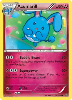 Azumarill Pokemon card from Primal Clash
