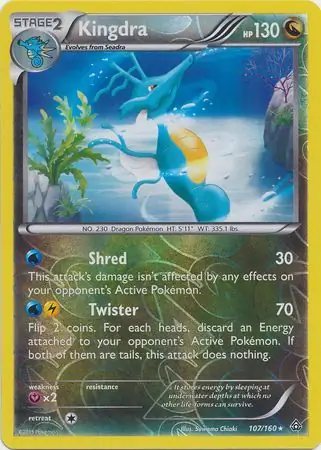 Kingdra Reverse Holo Pokemon card from Primal Clash