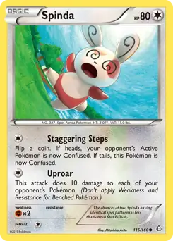 Spinda Pokemon card from Primal Clash