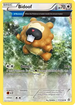 Bidoof Pokemon card from Primal Clash