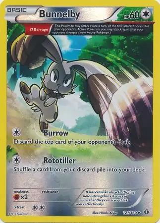 Bunnelby Reverse Holo Pokemon card from Primal Clash