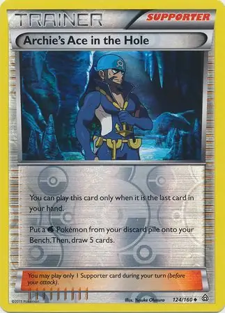 Archie's Ace in the Hole Reverse Holo Pokemon card from Primal Clash