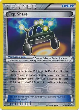 Exp. Share Reverse Holo Pokemon card from Primal Clash