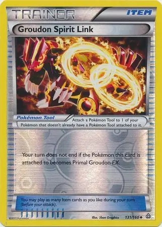 Groudon Spirit Link Reverse Holo Pokemon card from Primal Clash