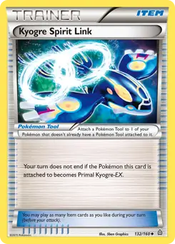 Kyogre Spirit Link Pokemon card from Primal Clash