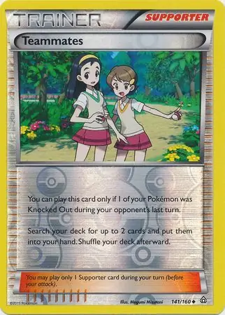 Teammates Reverse Holo Pokemon card from Primal Clash