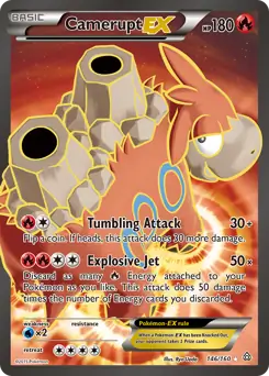 Full Art Camerupt EX Pokemon card from Primal Clash
