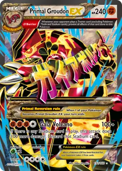 Full Art Primal Groudon EX Pokemon card from Primal Clash