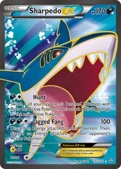 Full Art Sharpedo EX Pokemon card from Primal Clash