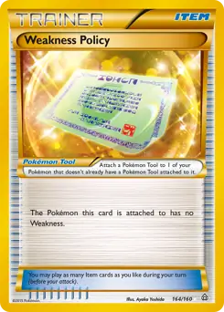 Weakness Policy Secret Pokemon card from Primal Clash