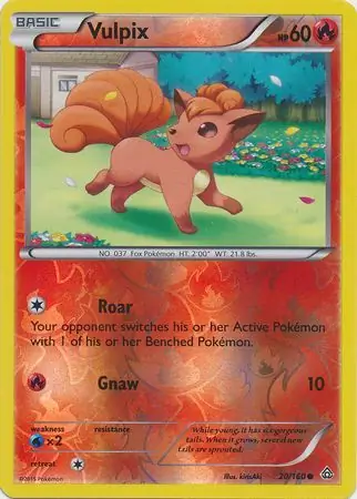 Vulpix Reverse Holo Pokemon card from Primal Clash